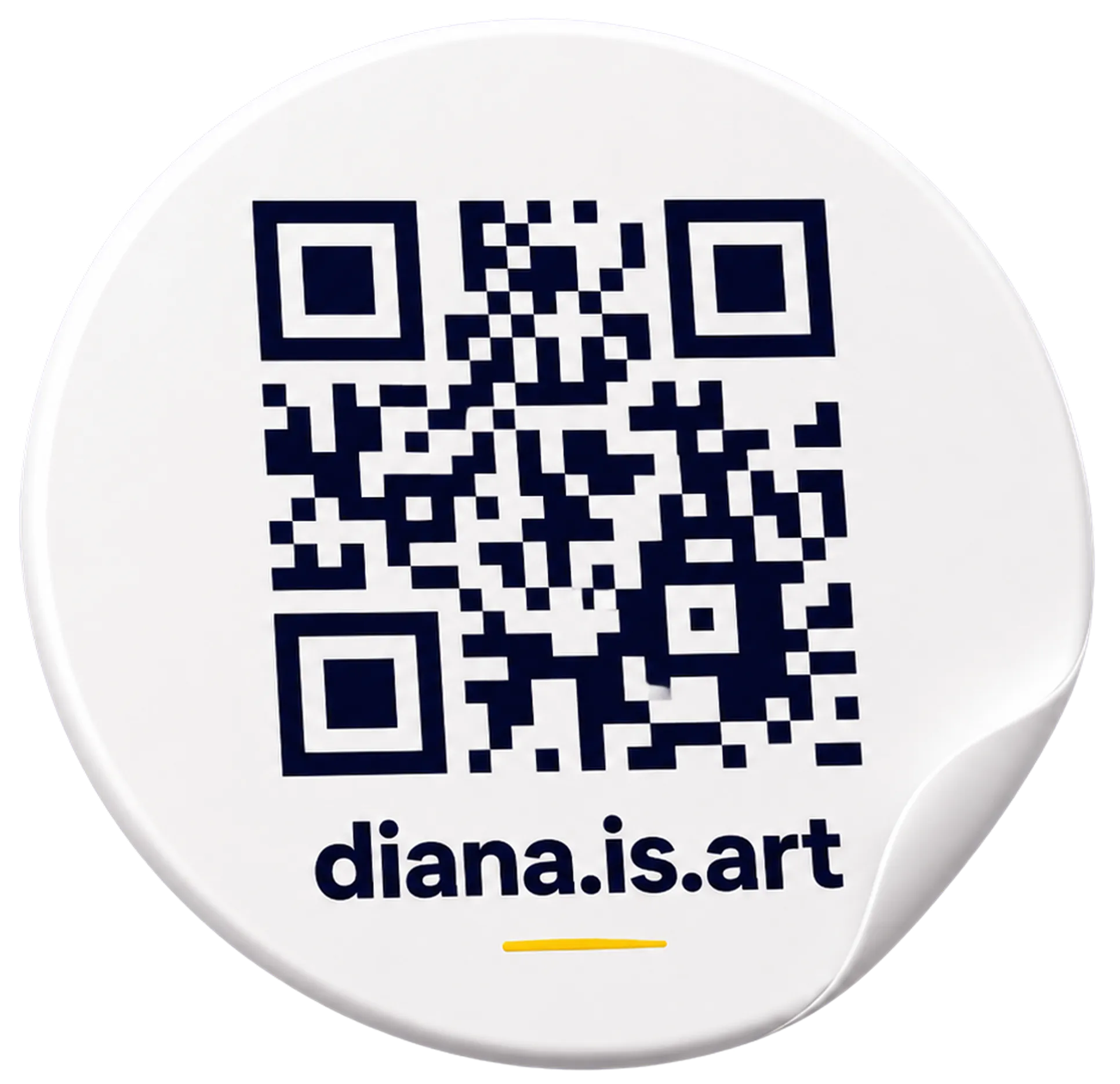 QR sticker linking to diana.is.art